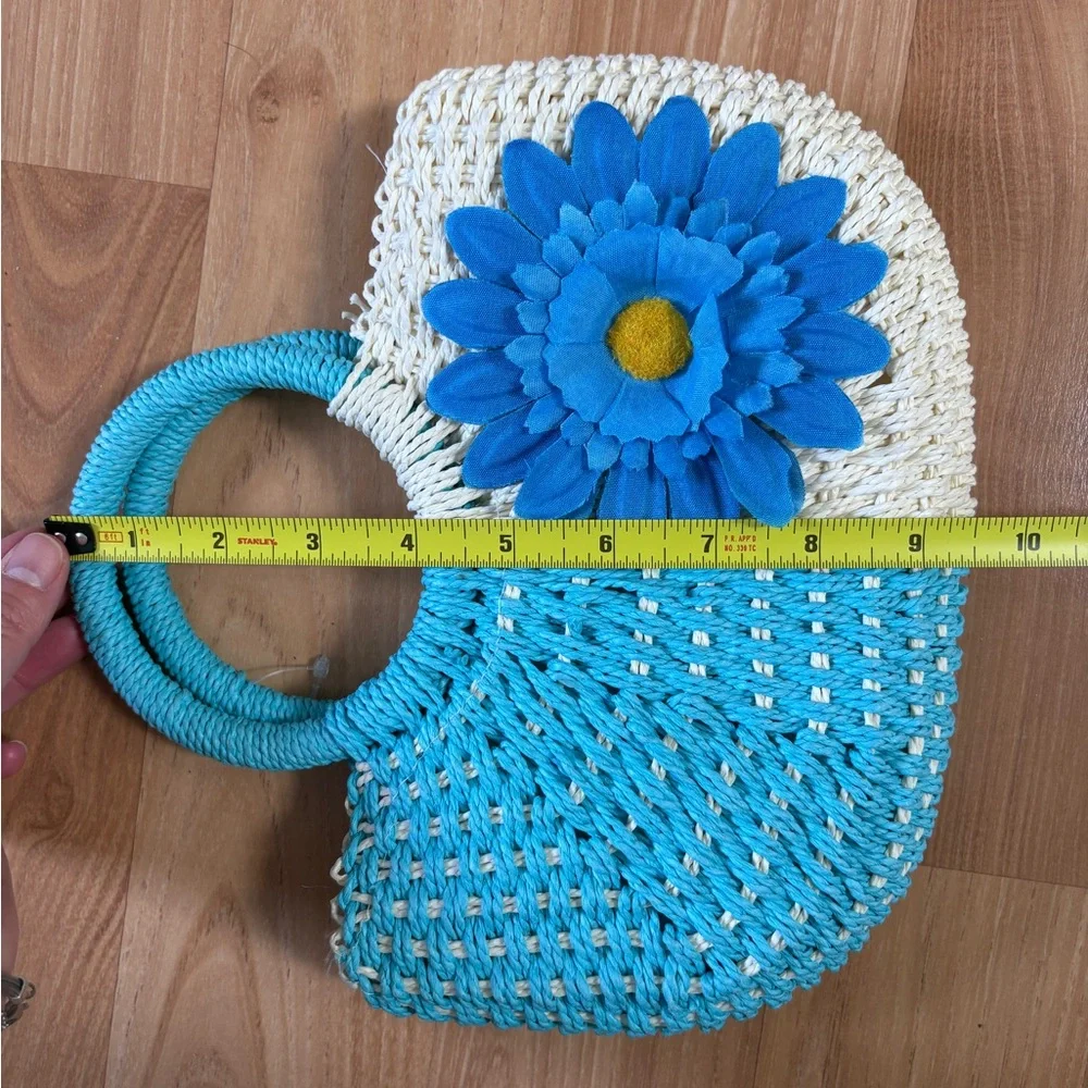 Woven Straw beach bag with Round Handle - Picture 7 of 8